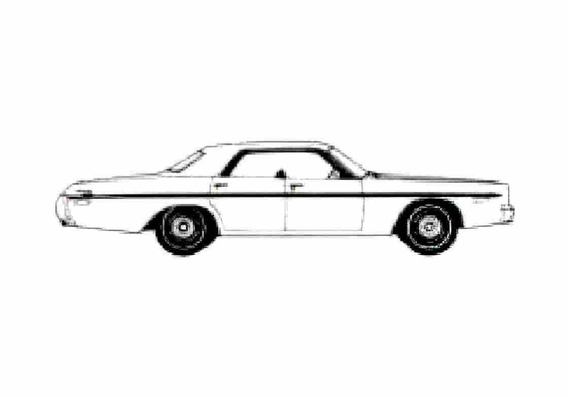 Blueprint Dodge Polara Custom Hardtop Sedan 1973 A4 Photo Print