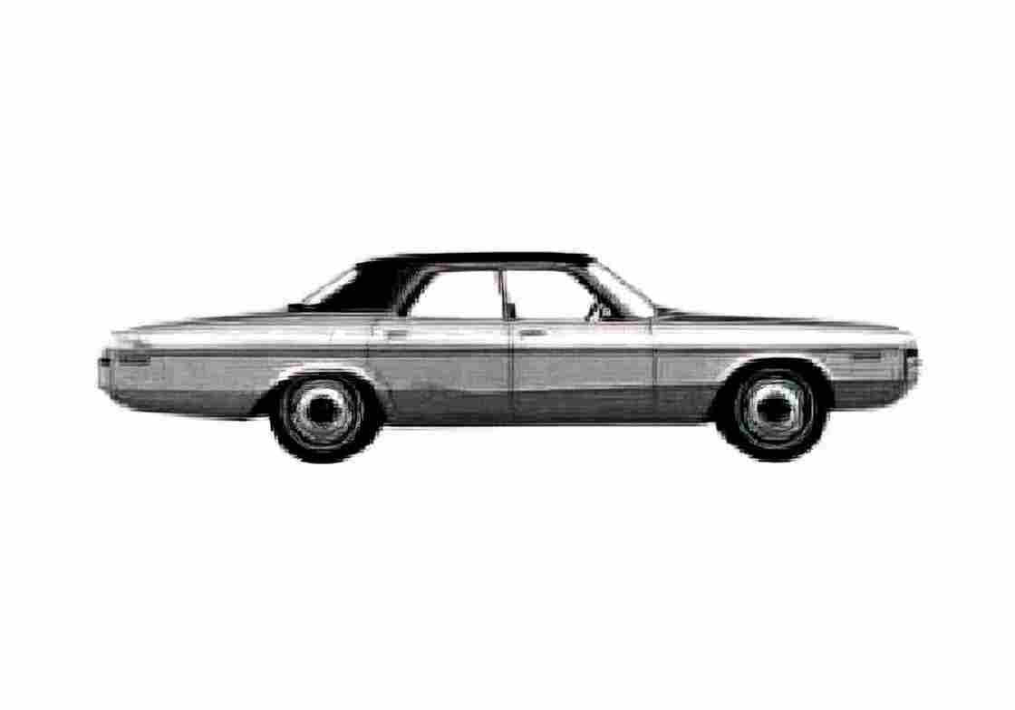 Blueprint Dodge Polara Custom Sedan 1972 A4 Photo Print