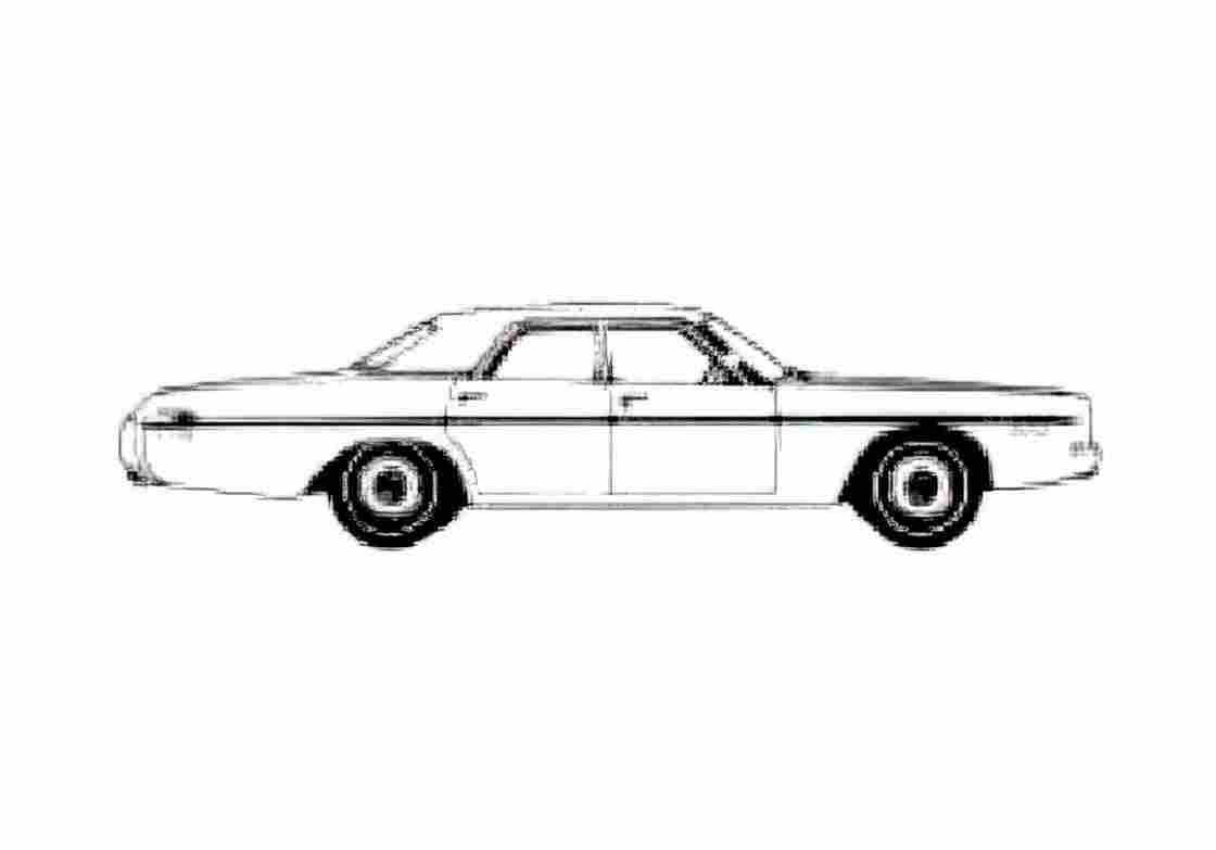 Blueprint Dodge Polara Custom Sedan 1973 A4 Photo Print