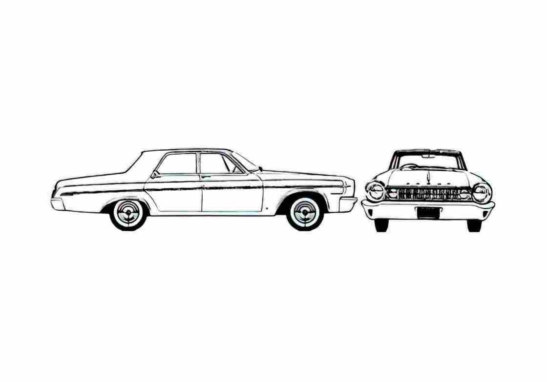 Blueprint Dodge Polara Sedan 1964 A4 Photo Print