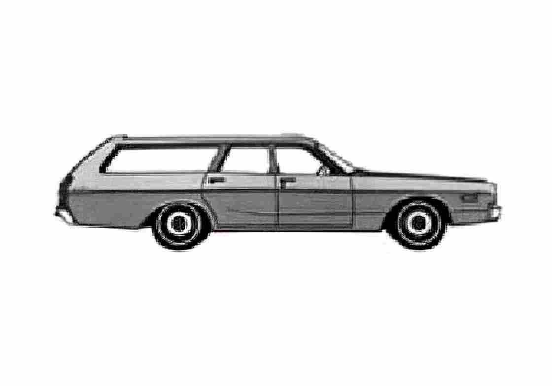 Blueprint Dodge Polara Wagon 1973 A4 Photo Print