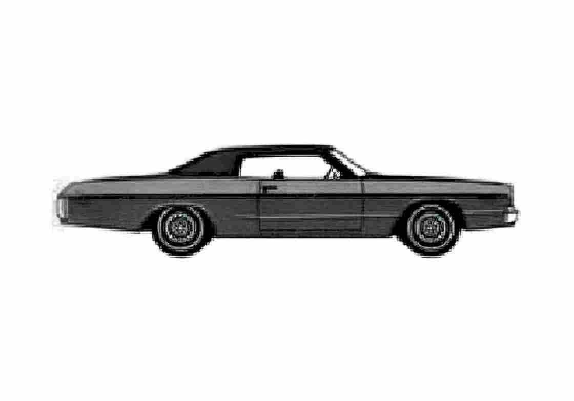 Blueprint Dodge Polara custom 2 door Sedan 1973 A4 Photo Print
