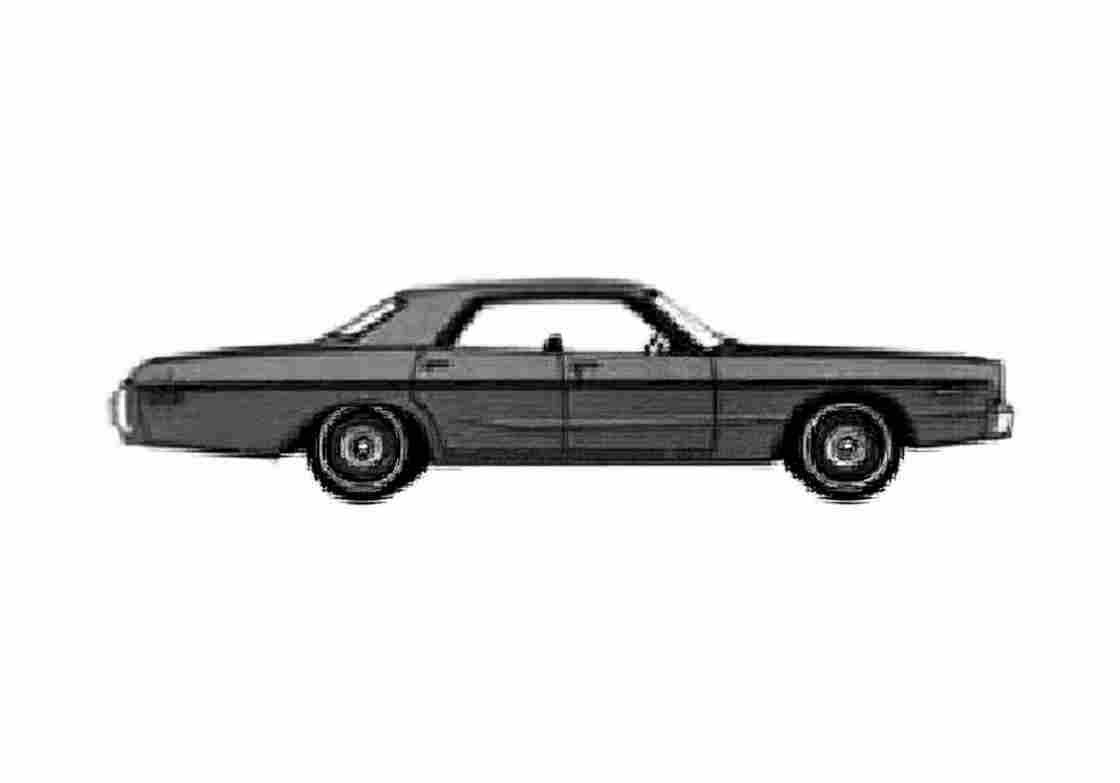 Blueprint Dodge Polara custom 4 door Sedan 1973 A4 Photo Print