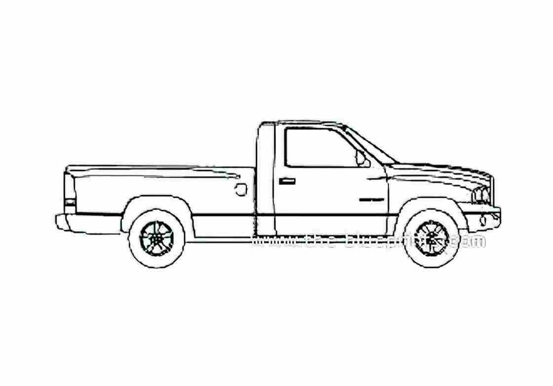 Blueprint Dodge Ram 1500 Pick up 2003 A4 Photo Print