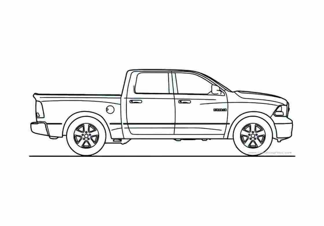 Blueprint Dodge Ram 1500 Pick up 2010 A4 Photo Print