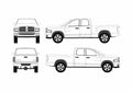 Blueprint Dodge Ram 1500 crew Pick up 2003 A4 Photo Print