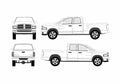 Blueprint Dodge Ram 1500 extended cab shortbox Pick up 2005 A4 Photo Print