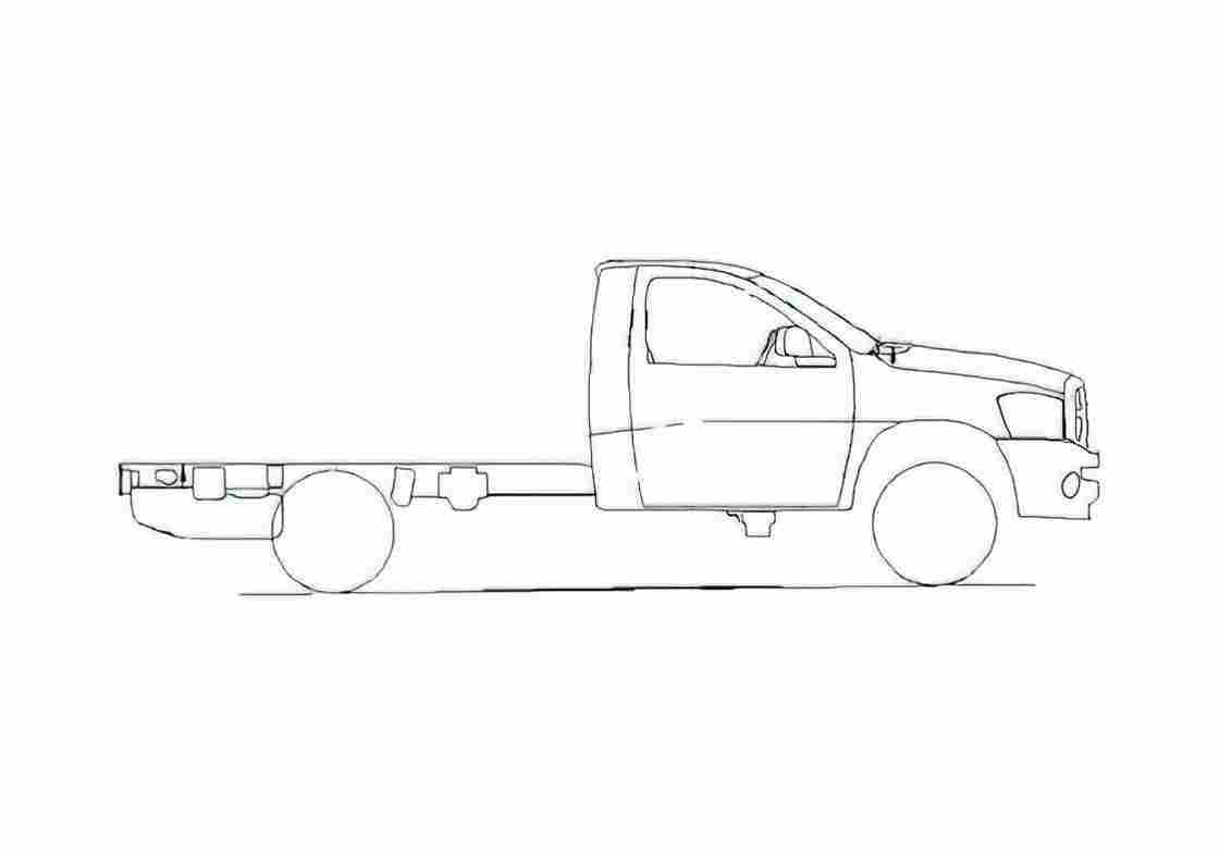 Blueprint Dodge Ram 5500 Truck 2008 A4 Photo Print
