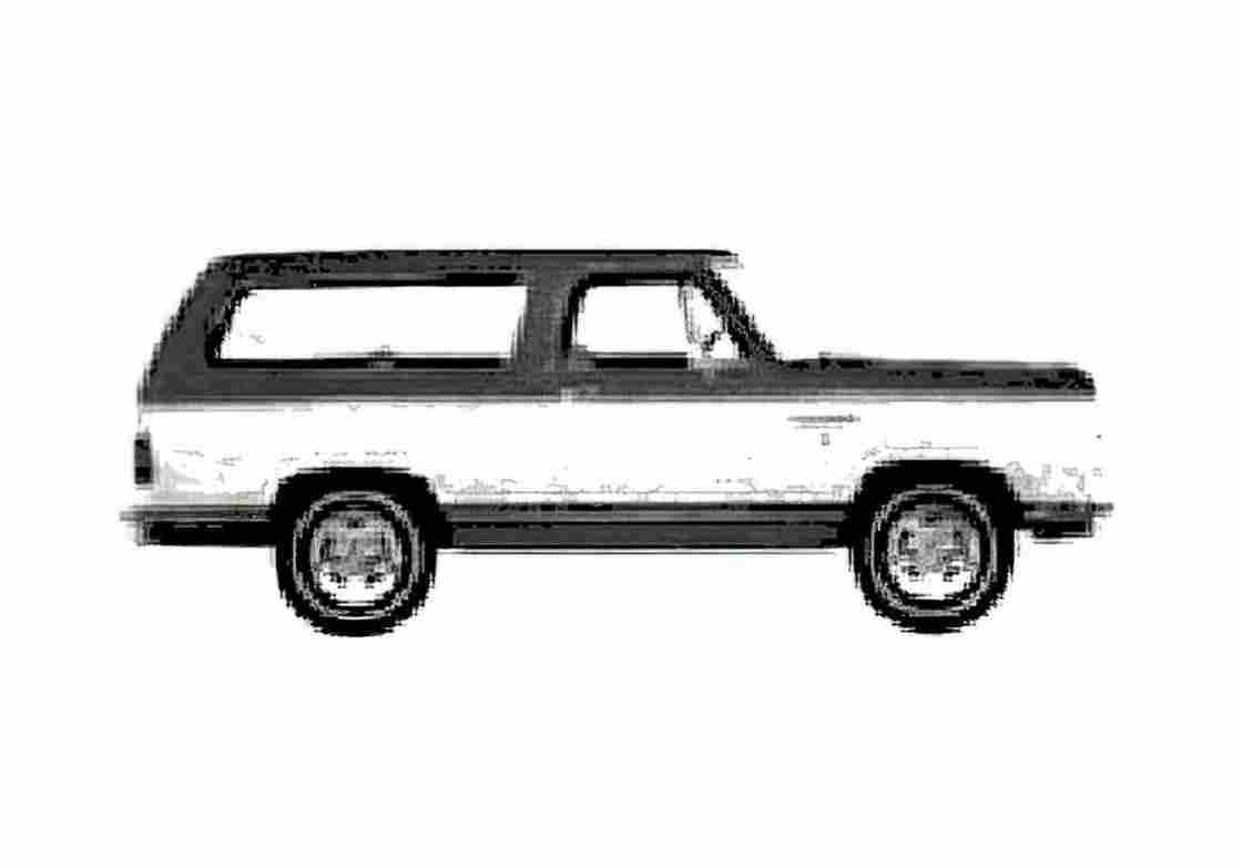 Blueprint Dodge Ramcharger Hardtop SUV 1977 A4 Photo Print
