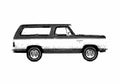 Blueprint Dodge Ramcharger hardtop Wagon 1977 A4 Photo Print