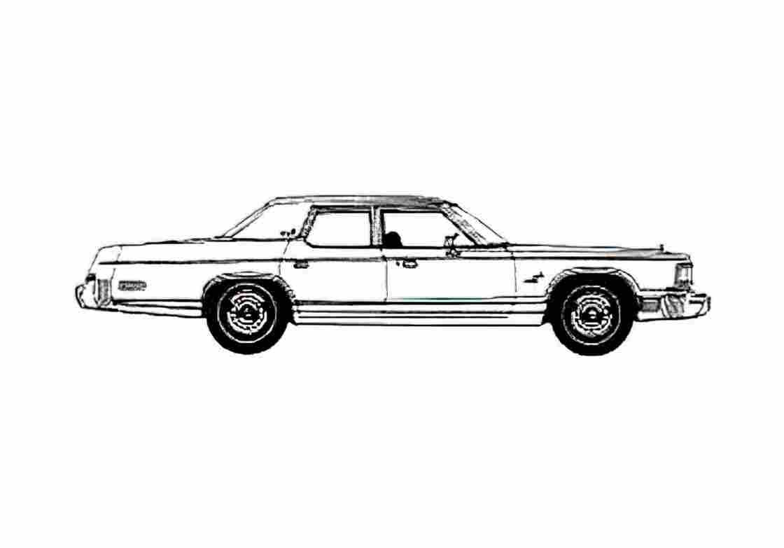 Blueprint Dodge Royal Monaco Brougham Sedan 1977 A4 Photo Print