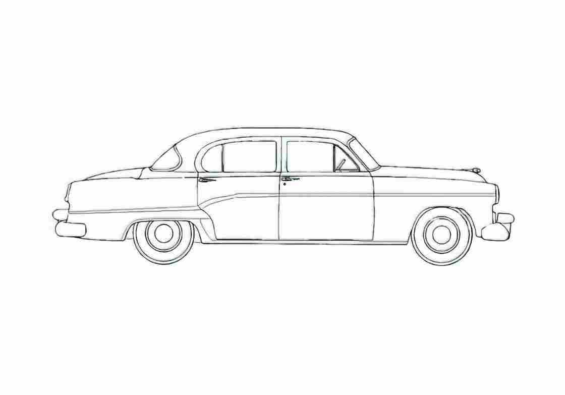 Blueprint Dodge Royal Sedan 1954 A4 Photo Print