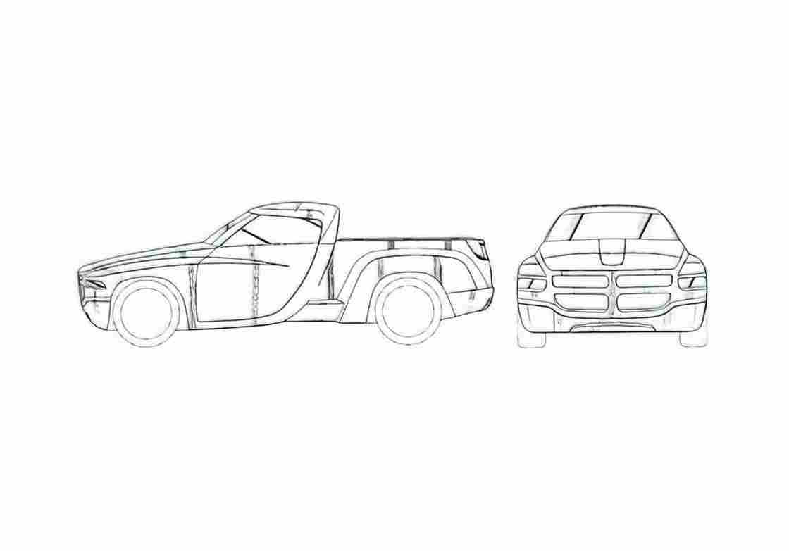 Blueprint Dodge Sidewinder Concept Pick up 1997 A4 Photo Print