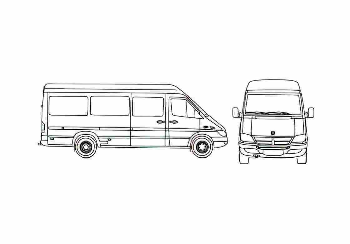 Blueprint Dodge Sprinter LWB Van 2006 A4 Photo Print