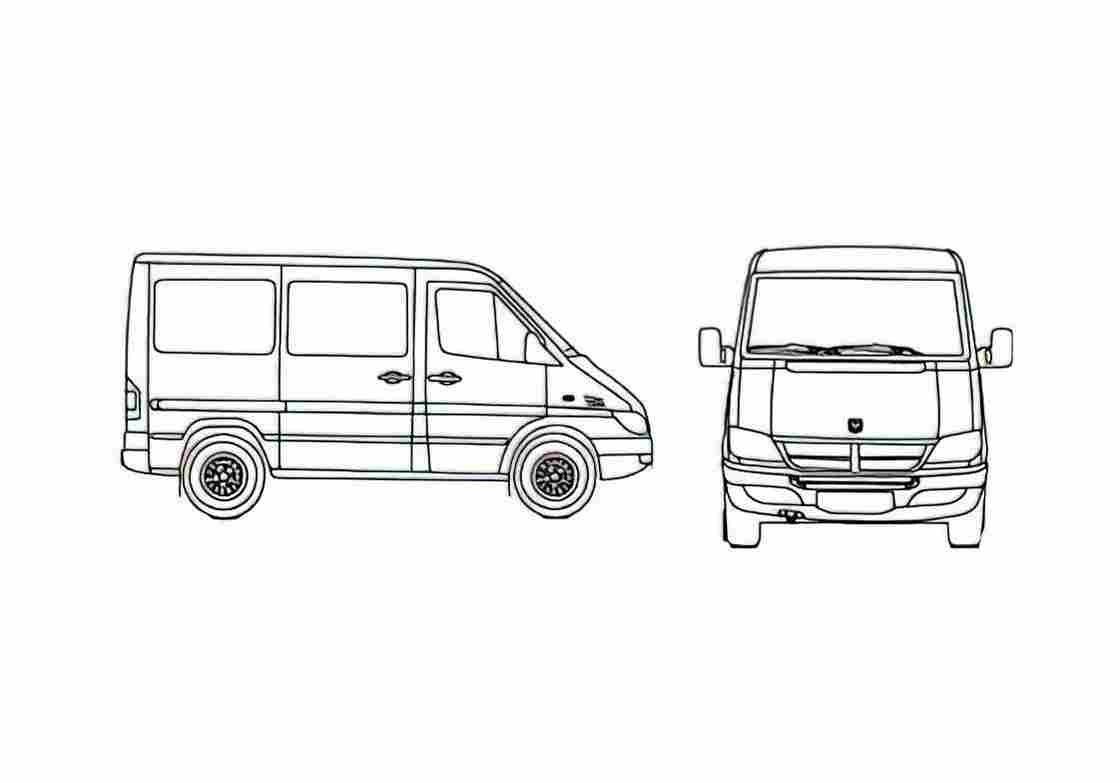Blueprint Dodge Sprinter Van 2006 A4 Photo Print
