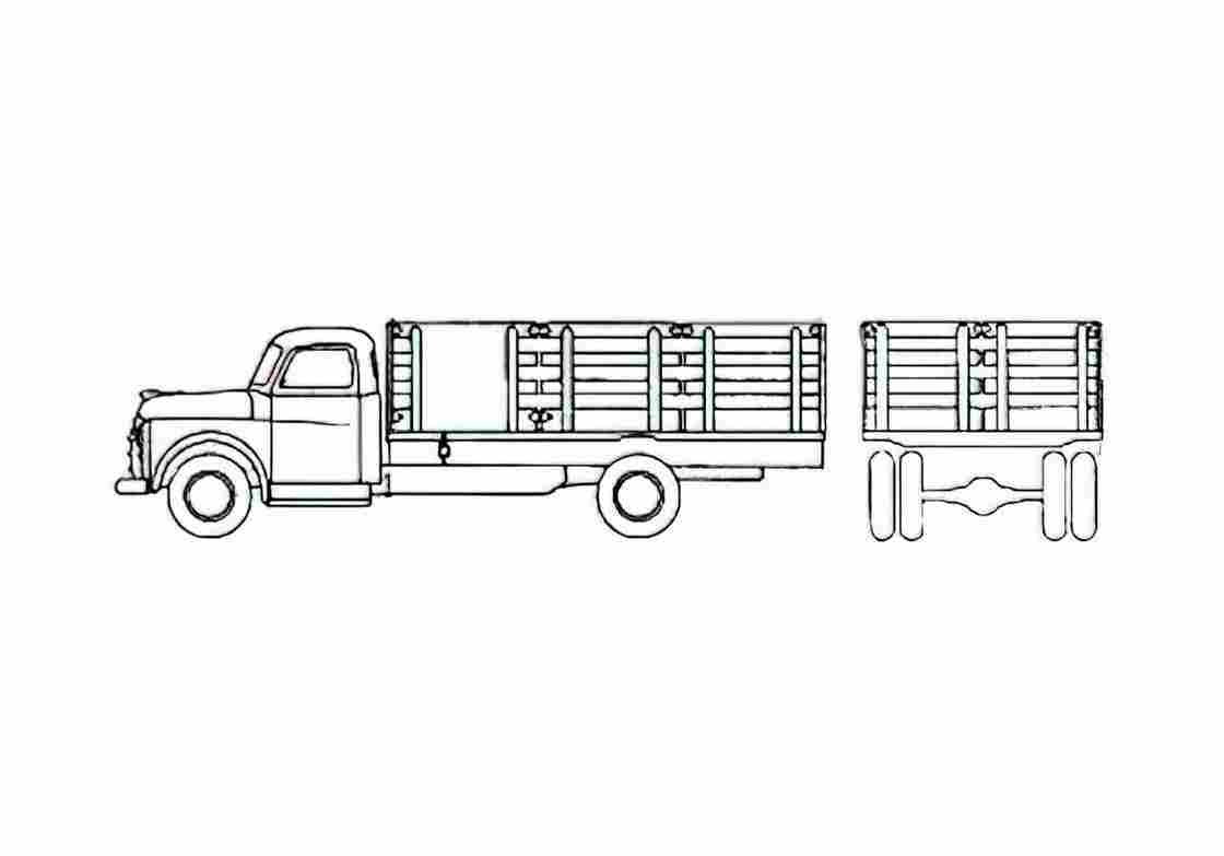 Blueprint Dodge Stake Truck 1948 A4 Photo Print