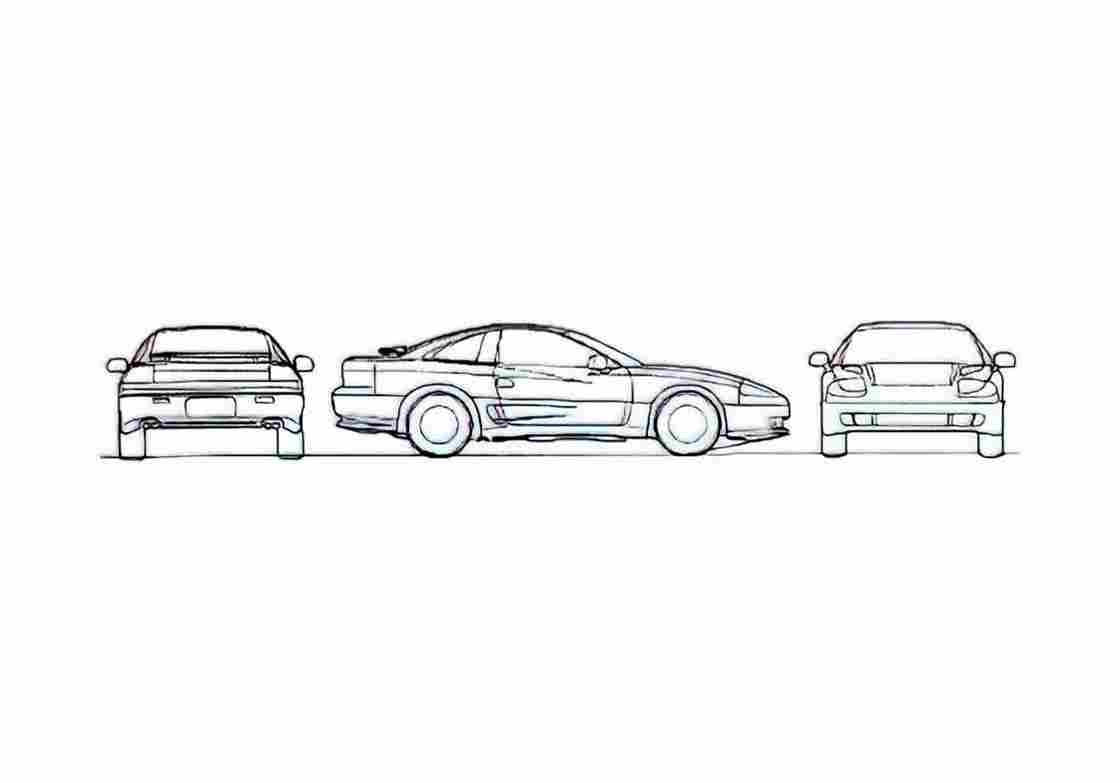 Blueprint Dodge Stealth Coupe 1991 A4 Photo Print