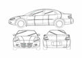 Blueprint Dodge Stratus Sedan 2001 A4 Photo Print