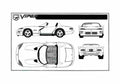 Blueprint Dodge Viper Coupe 1991 A4 Photo Print