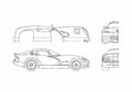 Blueprint Dodge Viper GTS Coupe 2003 A4 Photo Print