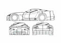 Blueprint Dodge Viper GTSR Coupe 2003 A4 Photo Print
