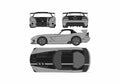 Blueprint Dodge Viper SRT10 ACR Coupe 2009 A4 Photo Print