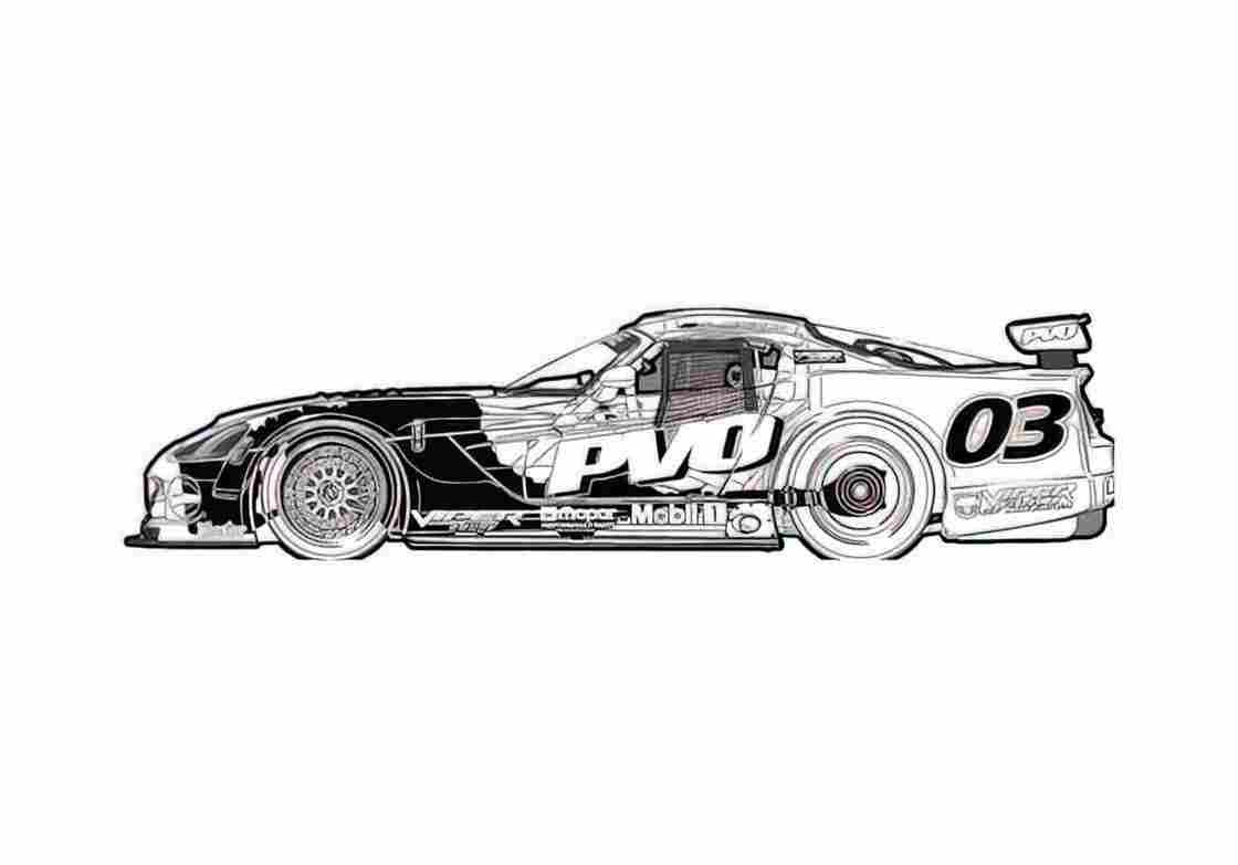 Blueprint Dodge Viper competition Coupe 2003 A4 Photo Print