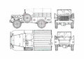 Blueprint Dodge WC 51 Pick up 1943 A4 Photo Print