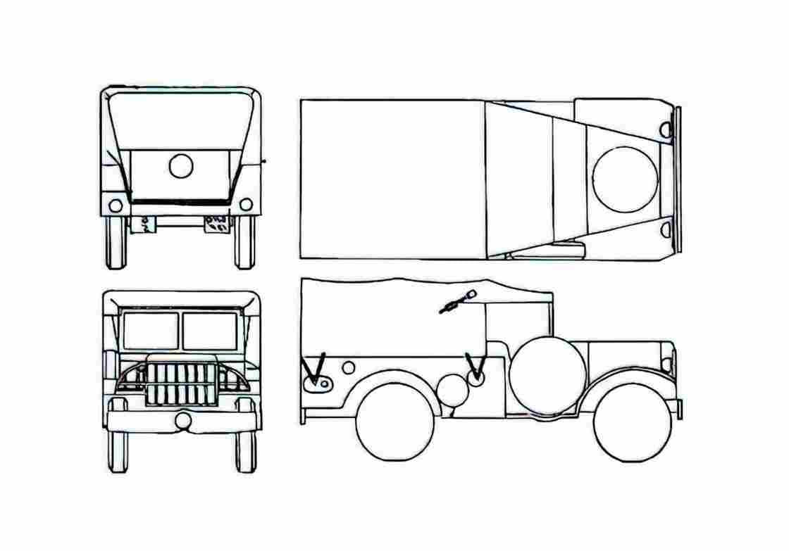 Blueprint Dodge WC 51 Truck 1940 A4 Photo Print