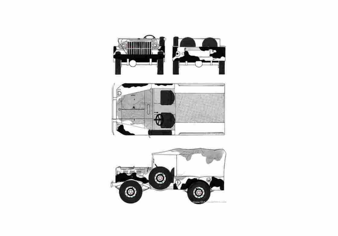 Blueprint Dodge WC 53 SUV A4 Photo Print