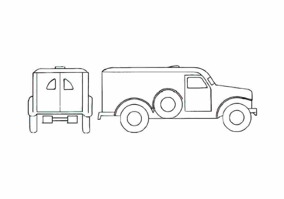 Blueprint Dodge WC 54 Ambulance Van 1965 A4 Photo Print