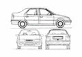 Blueprint Dongfeng Fukang EMC Sedan 1997 A4 Photo Print