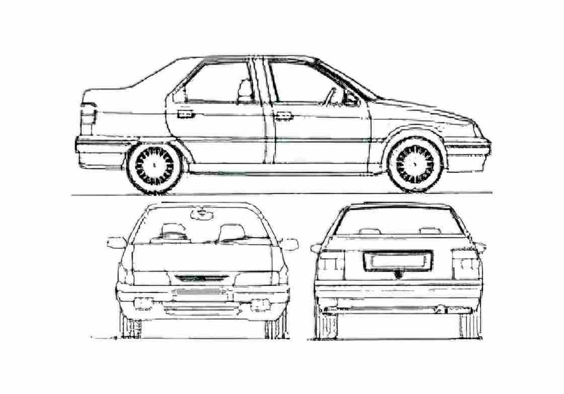 Blueprint Dongfeng Fukang EMC Sedan 1997 A4 Photo Print