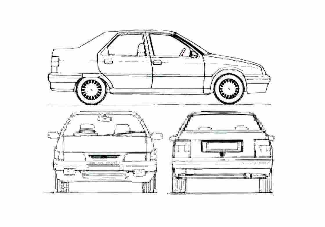 Blueprint Dongfeng Fukang EXCS Sedan 1997 A4 Photo Print