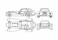 Blueprint Donkervoort S8 AT Cabriolet 1990 A4 Photo Print