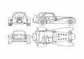 Blueprint Donkervoort S8AT Roadster 1990 A4 Photo Print