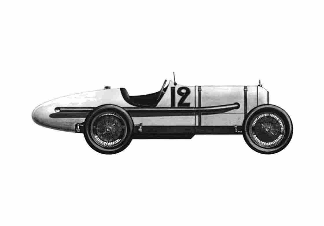 Blueprint Duesenberg GP OW 1921 A4 Photo Print