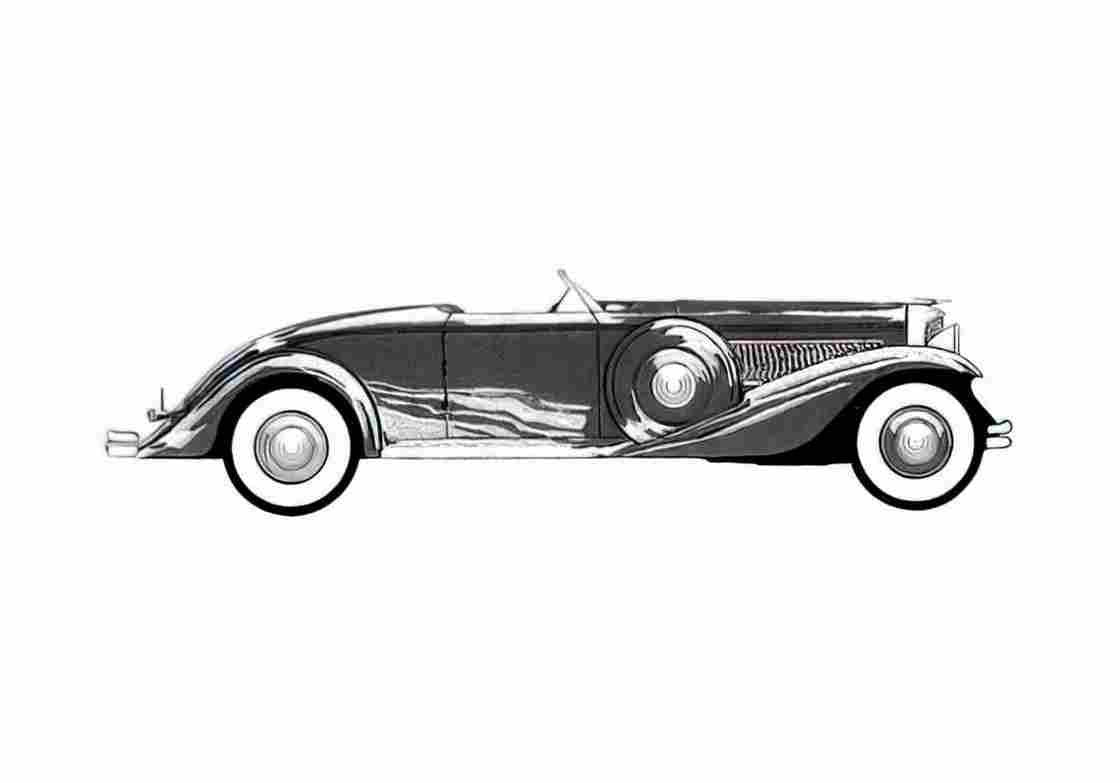 Blueprint Duesenberg J Speedster Roadster 1936 A4 Photo Print