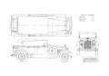 Blueprint Duesenberg Model A Phaeton 1927 A4 Photo Print