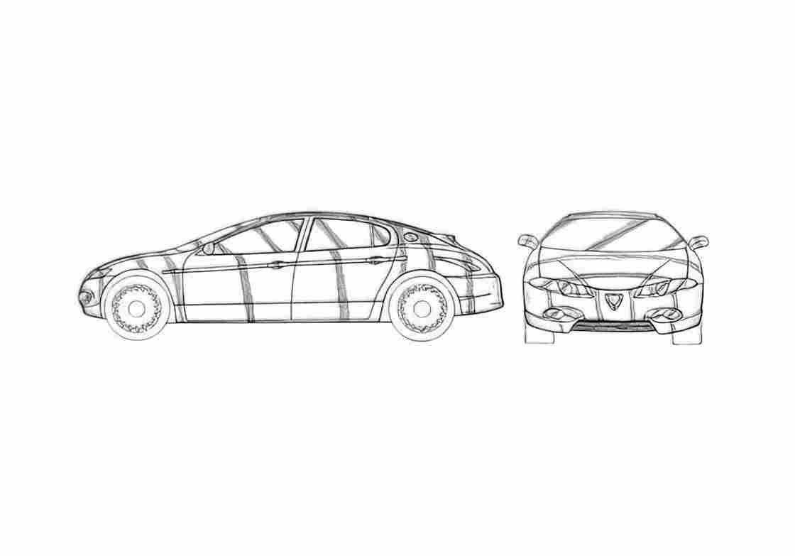Blueprint Eagle Jazz Concept Sedan 1995 A4 Photo Print