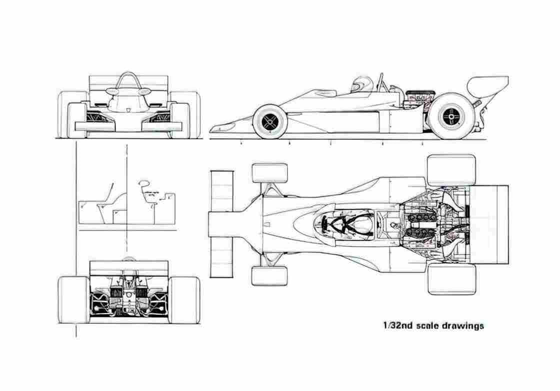 Blueprint Ensign N177 Ford OW 1977 A4 Photo Print