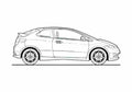 Blueprint FN) 3 door Hatchback 2007 A4 Photo Print