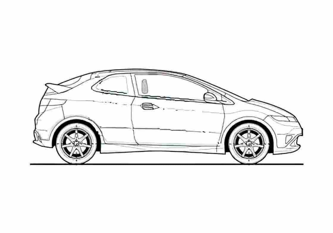 Blueprint FN) 3 door Hatchback 2007 A4 Photo Print