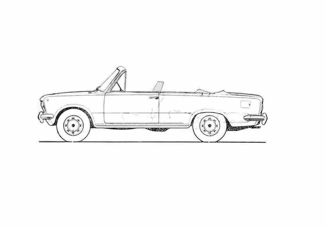 Blueprint FSO 125 Cabriolet 1973 A4 Photo Print