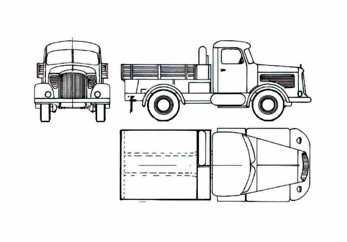 Blueprint Faun KV 632 Z B Truck 1952 A4 Photo Print