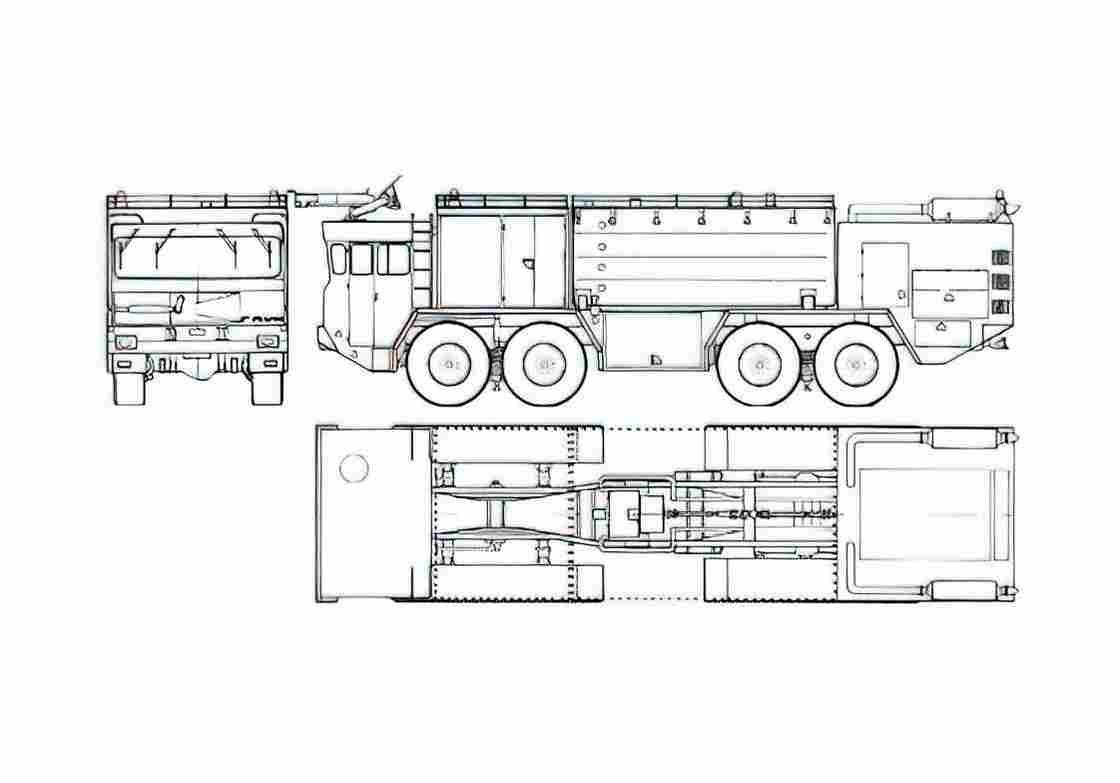 Blueprint Faun LF 1410 52V 8x8 Fire Truck 1976 A4 Photo Print