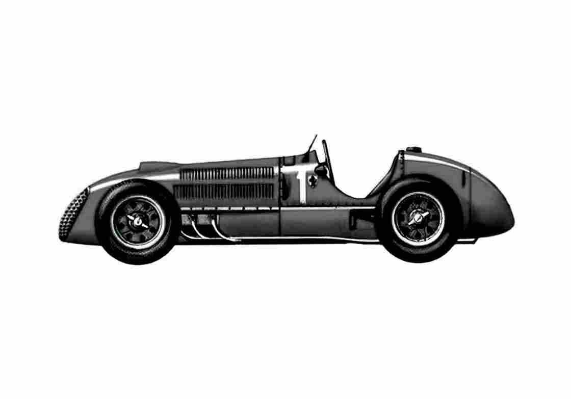 Blueprint Ferrari 125 F1 GP OW 1949 A4 Photo Print