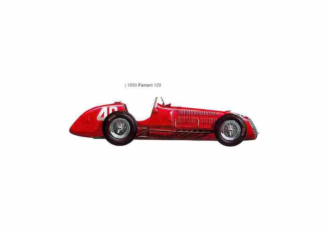 Blueprint Ferrari 125 F1 OW 1950 01 A4 Photo Print