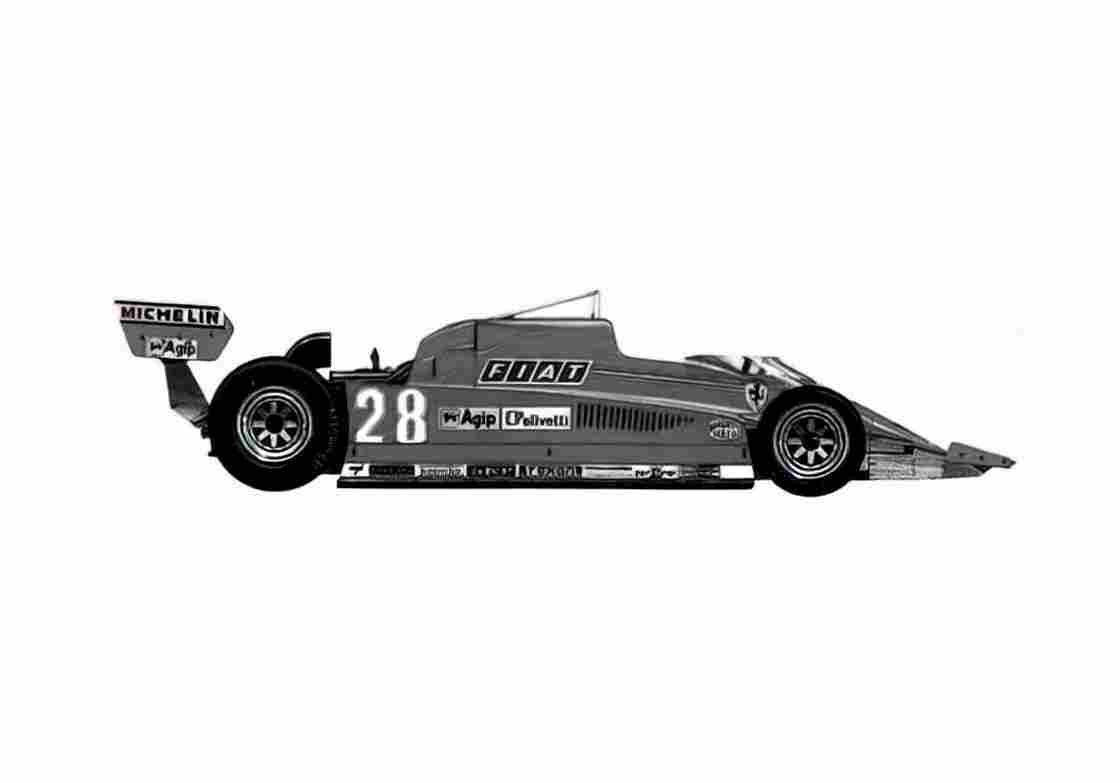 Blueprint Ferrari 126 C F1 Cabriolet 1981 A4 Photo Print