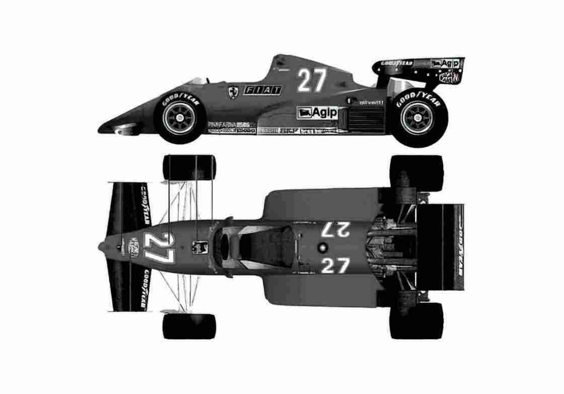 Blueprint Ferrari 126 C3 F1 GP OW 1983 A4 Photo Print